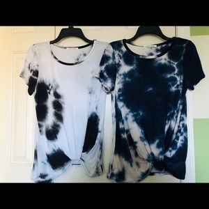 Caution to the wind tie dyed shirts/ set of 2